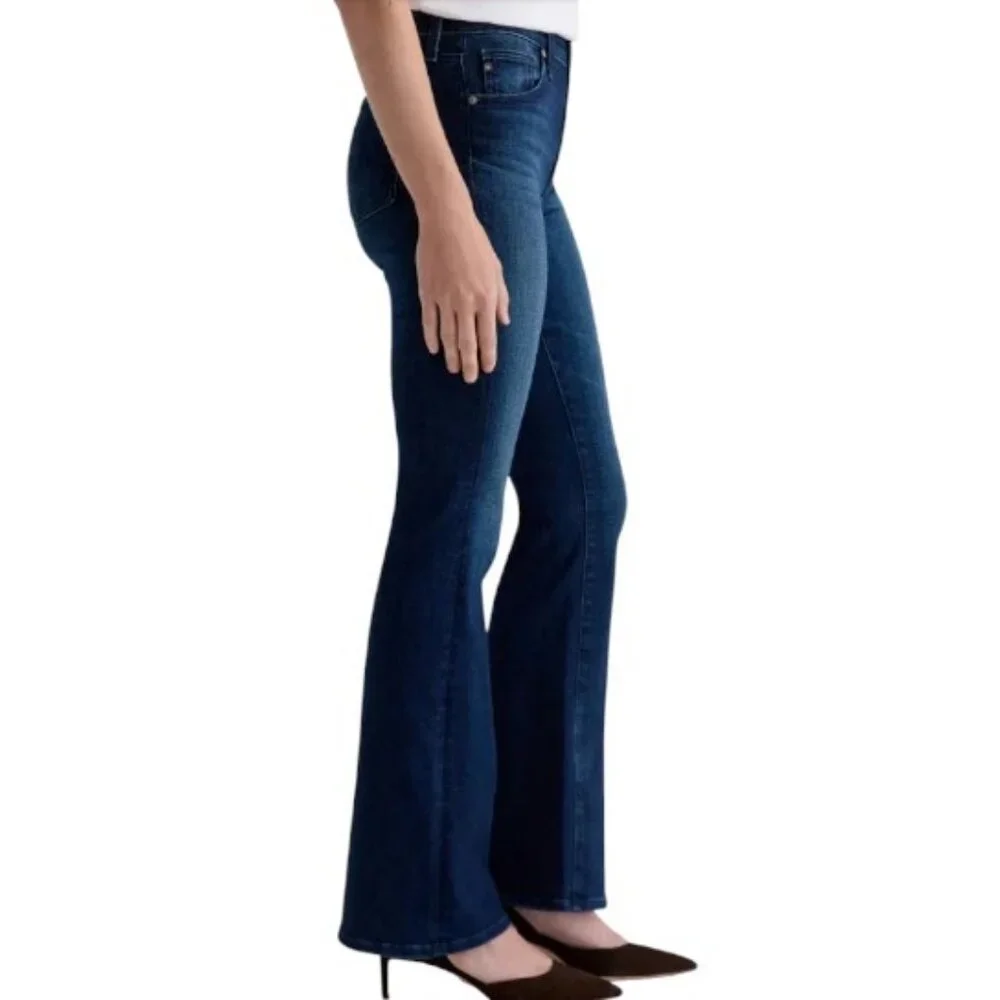 AG Adriano Goldschmied Women's Flare Jeans - Dark Blue - Picture 2 of 11